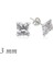 Gümüş Kare Tek Taş Zirkon Küpe - 3 mm 1