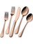 20 Adet Paslanmaz Çelik Ayna Çatal Bıçak Seti 4 Kişilik Pembe Altın (Yurt Dışından) 1