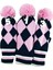 3pcs Örme Golf Kulübü Kafa Kapağı Woods Sürücü Fairway Pembe Için Sayı Etiketleri ile (Yurt Dışından) 2