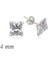 Gümüş Kare Tek Taş Zirkon Küpe - 4 Mm 1