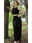Halter Yaka Kolsuz Bluz Alt Bol Paça Pantolon Bürümcük Kumaş Takım 5