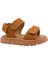 Santos Çift Cırtlı Hakiki Deri Unisex Çocuk Sandalet Tarçın Rengi 1