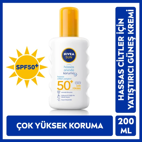 Nivea Sun Hassas Spf 50+ Güneş Koruyucu 200 ml