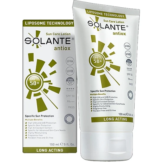 Solante Antiox Sun Care Lotion SPF50+ 150ml - Anti Aging Özellikli Güneş Koruyucu