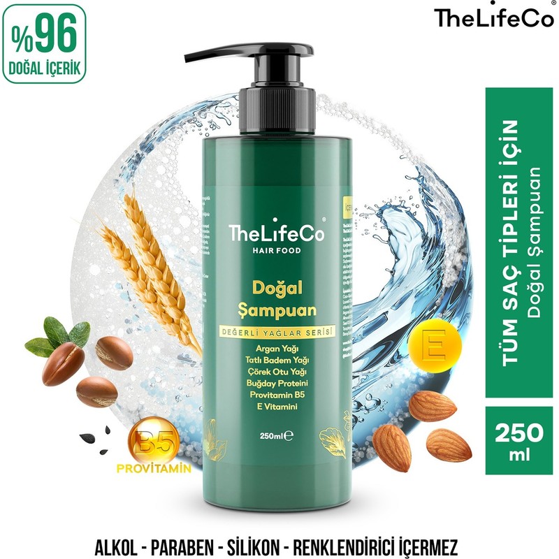 TheLifeCo Hairfood Değerli Yağlar Serisi Doğal Şampuan 250 ml