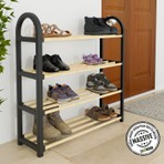 Stickwood 4 Katlı Masif Ahşap Ayakkabılık SW 6504