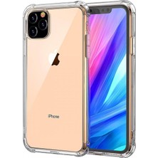 iPhone 11 Pro Max ile Uyumlu Köşeli Şeffaf Silikon Kapak Telefon Kılıfı