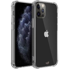 iPhone 12 Pro ile Uyumlu Köşeli Şeffaf Silikon Kapak Telefon Kılıfı