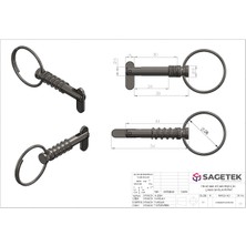 Sagetek SGT240523GPØ6X30 Tekne Bimi Üst Menteşe Için Çabuk Bağlantı Pimi (Quick Release Pin)