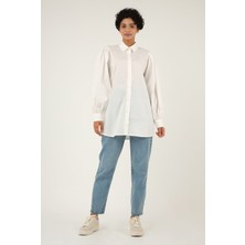 HE-QA Balon Kol Gömlek Beyaz