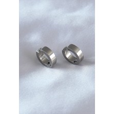 Clariss Çelik Gümüş Renk Sıkıştırmalı Erkek Küpe