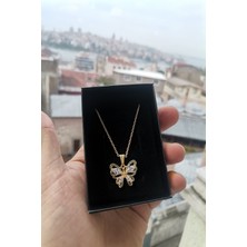 Ervanur Altın Kaplama Zirkon Taşlı Kelebek Kolye