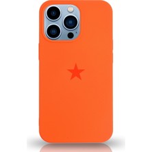 Kılıfmania Apple iPhone 13 Pro Max ile Uyumlu Kapak Yıldız Logolu Içi Kadife Lansman Silikon Kılıf - Turuncu
