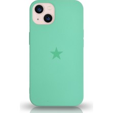 Kılıfmania Apple iPhone 13 ile Uyumlu Kapak Yıldız Logolu Içi Kadife Lansman Silikon Kılıf - Su Yeşili
