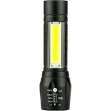 Güçlü 3000 Lumen 5W Cob LED USB Şarjlı El Feneri Avcılık,kamp Feneri Deprem Çantalık Fener