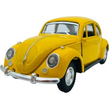 Popit Toys Metal Model Araba Kapıları Açılır Kapanır Çek Bırak Hareket Edebilen Klasik Vosvos Vw Beetle Sarı