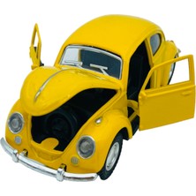 Popit Toys Metal Model Araba Kapıları Açılır Kapanır Çek Bırak Hareket Edebilen Klasik Vosvos Vw Beetle Sarı