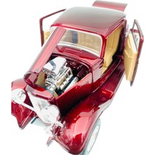 Popit Toys Ford Coupe 1932 Die-Cast Lisanslı 1.24 Model Araba Klasik Koleksiyonluk Kırmızı Araç