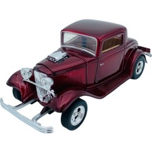 Popit Toys Ford Coupe 1932 Die-Cast Lisanslı 1.24 Model Araba Klasik Koleksiyonluk Kırmızı Araç