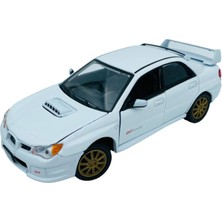 Popit Toys Subaru Impreza Wrx Stı Die-Cast Subaru Lisanslı 1,24 Koleksiyonluk Model Araba Süspansiyonlu Beyaz