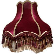 dekovien Bordo Vintage Lambader Kadife Kumaş Kaplama Ahşap Gold Kaplama Ayak LM0122
