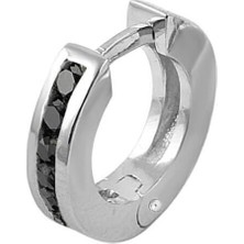 Sirius Pırlanta Siyah Pırlanta Modern Halka Erkek Küpesi 0402E0001