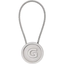 Laton G Anahtarlık, Paslanmaz Çelik Örgülü Kablo, Metal Krom Kaplamalı, Saten Nikel, Çinko Alaşım