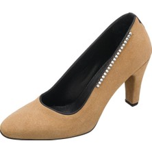 Costo Shoes AYS7986 Kum Süet Deri Topuklu Özel Seri Kadın Stiletto