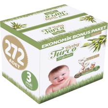 Baby Turco Bebek Bezi Doğadan Beden:3 (5-9kg) Midi 272 Adet
