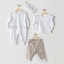 Andywawa Bej Kız Bebek Hastane Çıkışı 4 Lü - Andywawa - Bej - 0-3 Ay - AC23665-BEJ-0-3 Ay