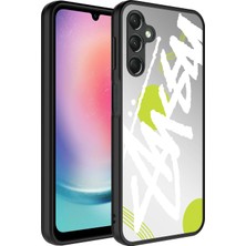 noktaks - Samsung Galaxy A34 - Kılıf Aynalı Desenli Kamera Korumalı Parlak Mirror Kapak - Yazı - T26844
