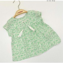 Çikoby Yeşil Çiçekli Kız Bebek Elbise Yeşil 12-18 Ay CK15542-YEŞIL-12-18 Ay