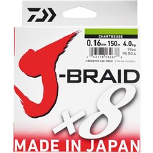 Daiwa J-Braid 8b Chartreuse 150M Ip Misina