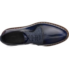 Costo Shoes GS4138 Lacivert Açma Deri Eva Taban Rahat Hafif Geniş Kalıp Premium Serisi Büyük Numara Erkek Ayakkabı