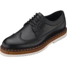 Costo Shoes YKP713 Siyah Deri Eva Taban Premium Serisi Rahat Geniş Kalıp Hafif Özel Seri El Işçiliği