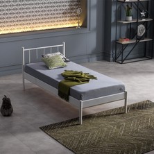 Unimet Falez-S Tek Kişilik Ferforje Metal Karyola-Beyaz