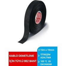 Tesa® Pet Tüylü Bez Bant, 15M:19MM, Siyah