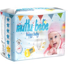 Mutlu Bebe Bebek Bezi 2 Numara - Mini 32 Adet