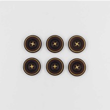 Pukka Manto Düğmesi(6 AD.)-28MM-KAHVE-NO:3  '' 5 Adet ''