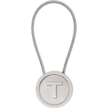 Laton T Anahtarlık, Paslanmaz Çelik Örgülü Kablo, Metal Krom Kaplamalı, Saten Nikel, Çinko Alaşım