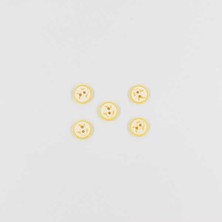 Pukka Balık Baskılı Bebe Düğme(5 Ad.)-Sarı-No:7  '' 5 Adet ''