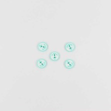 Pukka Çapa Baskılı Bebe Düğme(5 Ad.)-Su Yeşili-No:6  '' 5 Adet ''