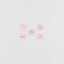 Pukka Kelebek Baskılı Bebe Düğme(5 Ad.)-Pembe -No:2  '' 5 Adet ''