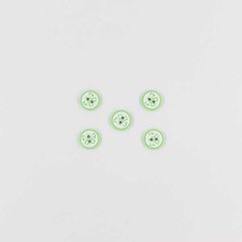 Pukka Kelebek Baskılı Bebe Düğme(5 Ad.)-Yeşil-No:4  '' 5 Adet ''