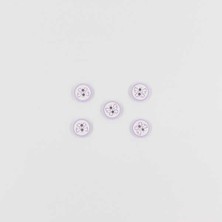 Pukka Kelebek Baskılı Bebe Düğme(5 Ad.)-Lila-No:5  '' 5 Adet ''