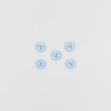 Pukka Abc Baskılı Bebe Düğme(5 Ad.)-Mavi-No:3  '' 5 Adet ''