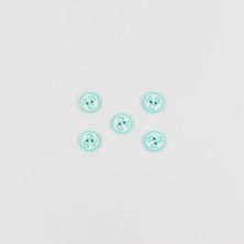 Pukka Abc Baskılı Bebe Düğme(5 Ad.)-Su Yeşili-No:6  '' 5 Adet ''