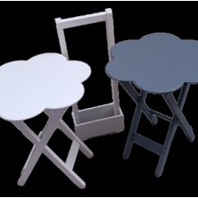 Bengi Ticaret Zigon Çanta 90101 Papatya  Model 2li Tk Ahşap MDF Beyaz-Gri Renk Uyum El Yapım