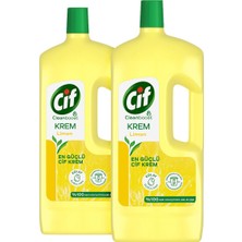 Cif Krem Yüzey Temizleyici Limon Kokulu Yağ ve Kireç Sökücü Leke Çıkarıcı 1500 ml X2
