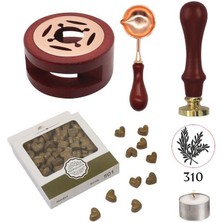 Profisher Davetiye Mum Mühürü Uygulama Seti Kahverengi 310 Botanik Desen